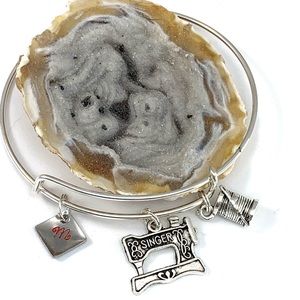 Silverplate Wire Sewing Bracelet Personalize I…